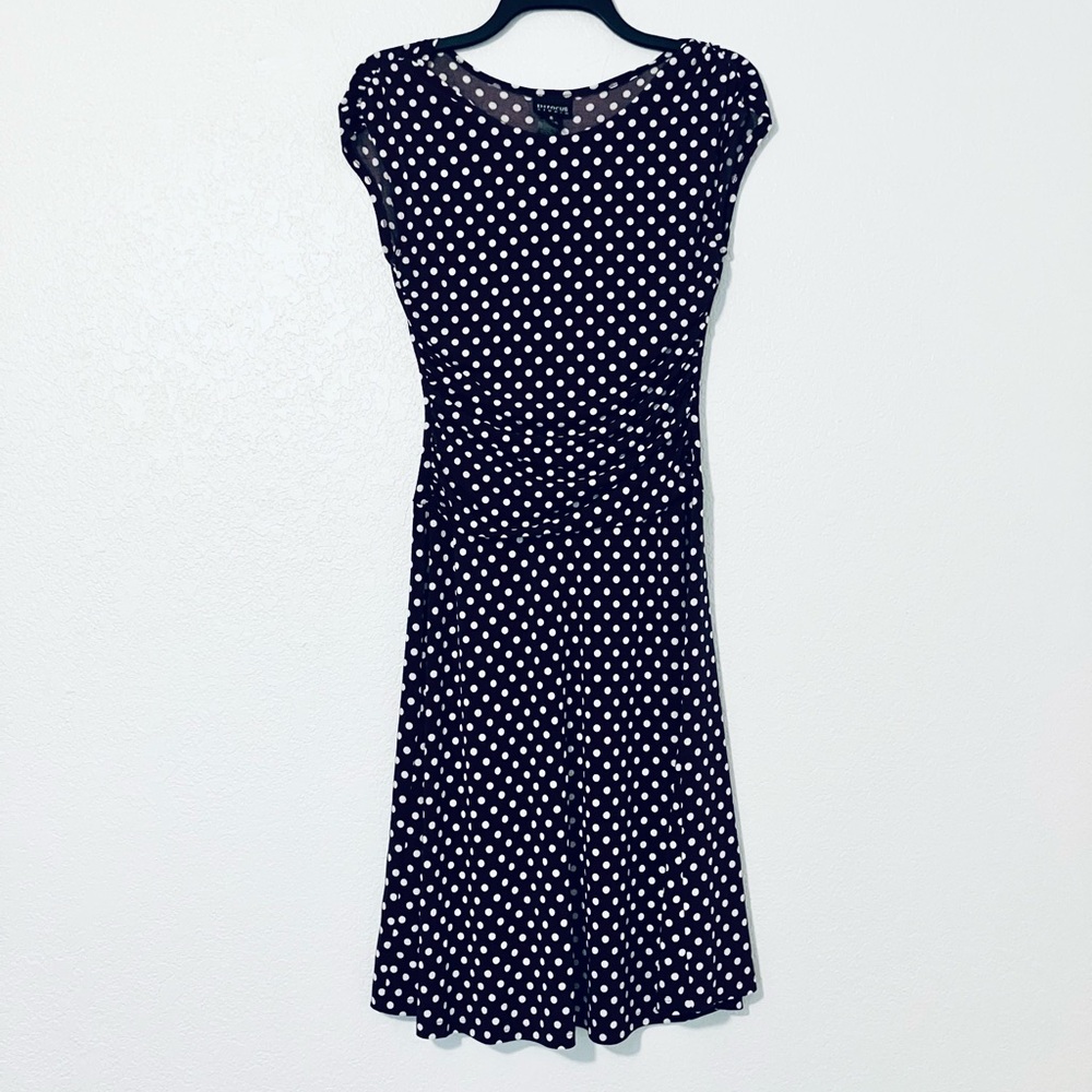 Enfocus Studio Ruched Dress (Purple Dot)